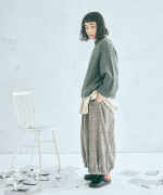 コットンウールグレンチェック　バルーンパンツ